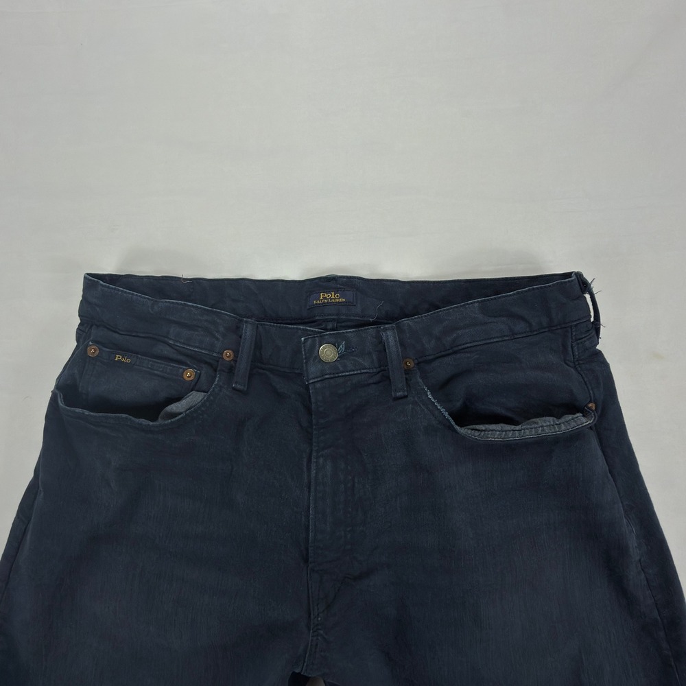 Polo Ralph Lauren Hampton Straight Pants Mens 36x32 Dark Wash Heavy Cotton - Picture 4 of 12